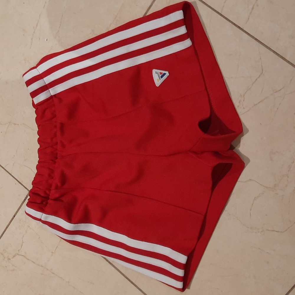 AUTHENTIC VARSITY PROFESSIONAL CHEERLEADER UNIFORM SHORTS KIDS LARGE RED WHITE ♥